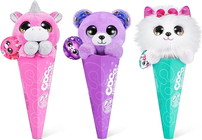 Coco Surprise - Conos De Coco (paquete De 3) Por Zuru - Juguetes De Peluche De Animales Con Sorpresa Coleccionab