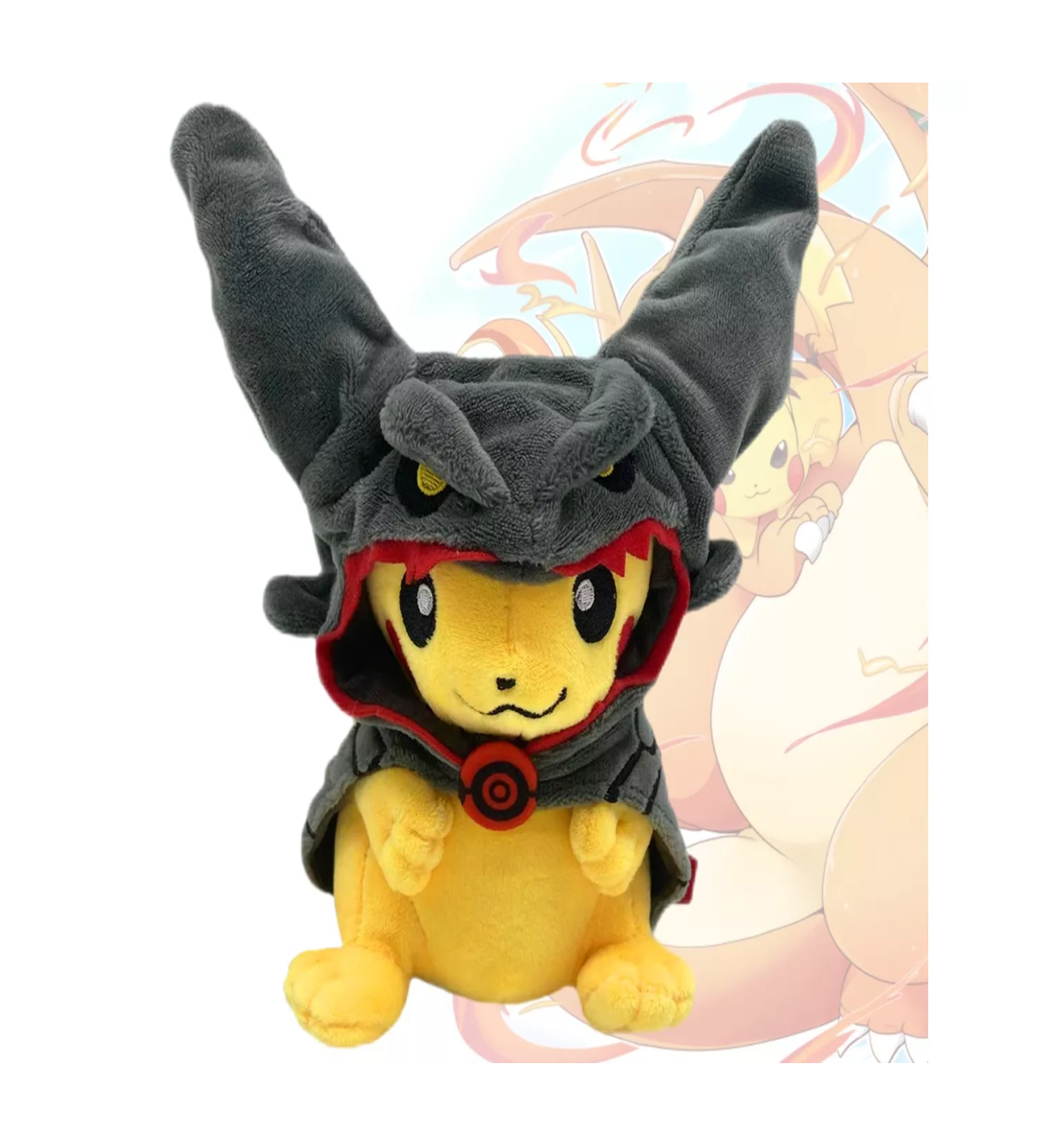 Foto 3 pulgar | Peluche Pikachu Pokémon Charizard 23cm con Gorro Negro