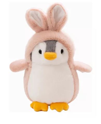 Foto 2 pulgar | Pingüino De Peluche Disfrazado De Conejo