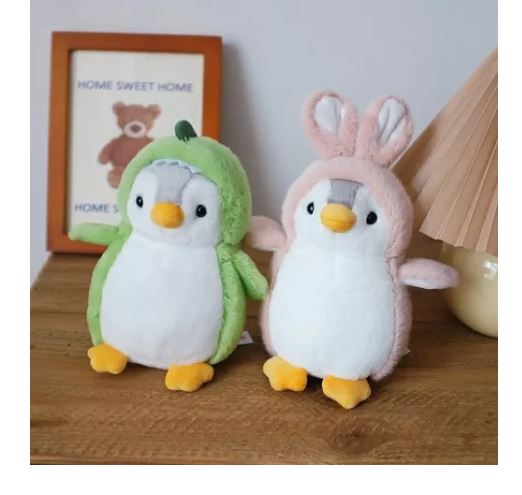 Foto 4 pulgar | Pingüino De Peluche Disfrazado De Conejo