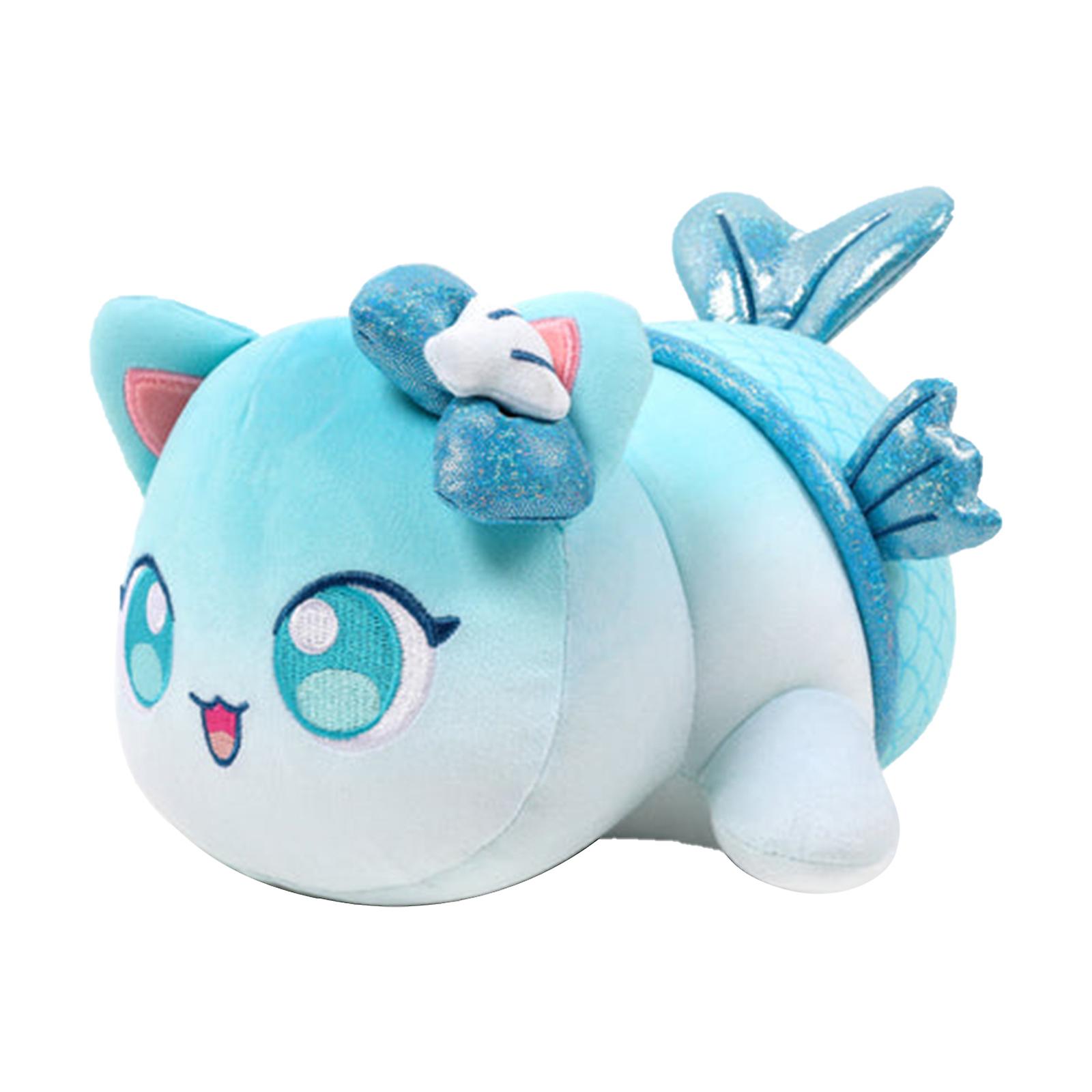 Venta Internacional - Peluche Aphmau Meemeows Sirena, Gato Sorpresa, 25 Cm, Azul
