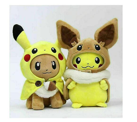 Venta Internacional - Muñeco De Peluche Pikachu Eevee Cosplay De 30 Cm, 2 Unidades