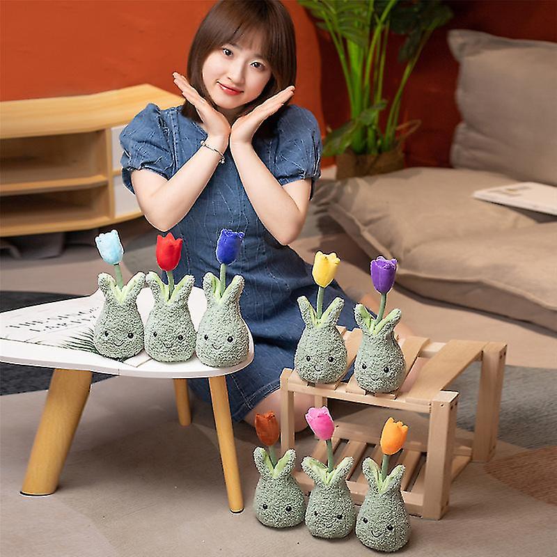 Venta Internacional - Maceta De Peluche Con Forma De Tulipán De 22 Cm Para Niños Y Adultos