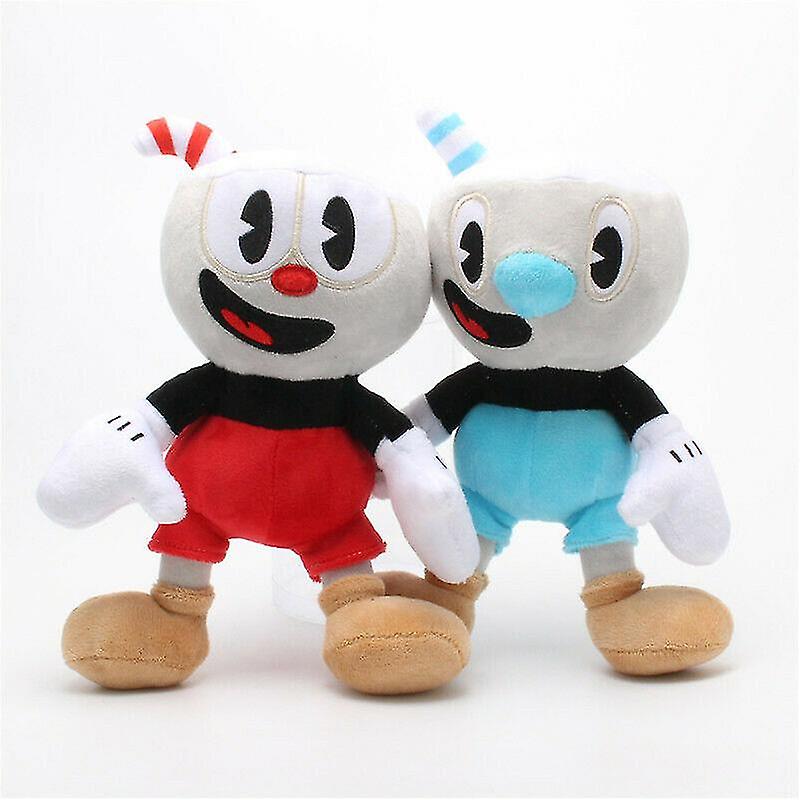 Venta Internacional - Peluche Cuphead Mugman, Relleno De Brocopa Y Taza, 25 Cm, 2 Unidades Por Juego