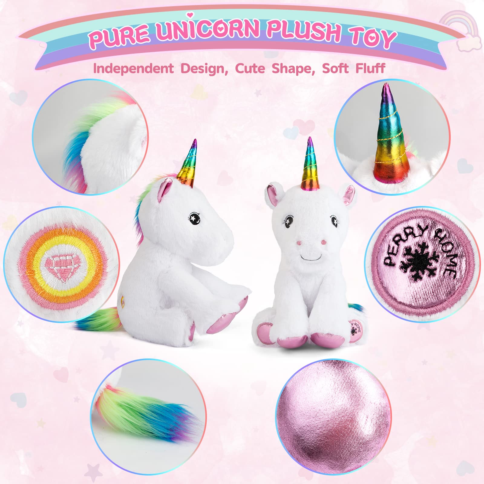 Foto 4 pulgar | Venta Internacional - Set De Regalo Perryhome Unicorn Para Niñas Con Peluche, Libro Para Colorear