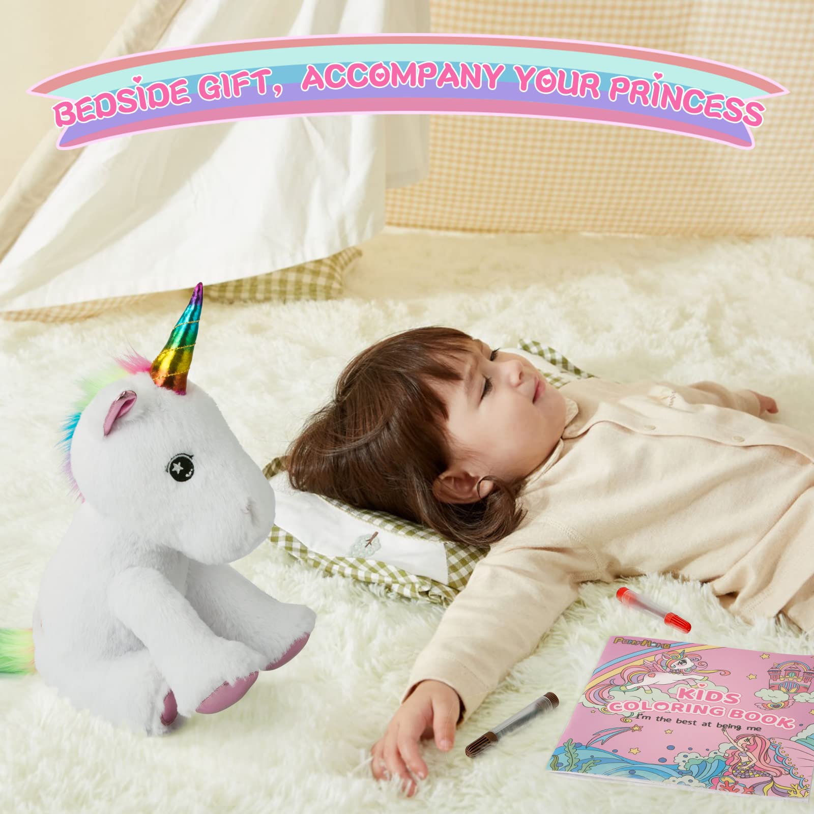 Foto 9 pulgar | Venta Internacional - Set De Regalo Perryhome Unicorn Para Niñas Con Peluche, Libro Para Colorear