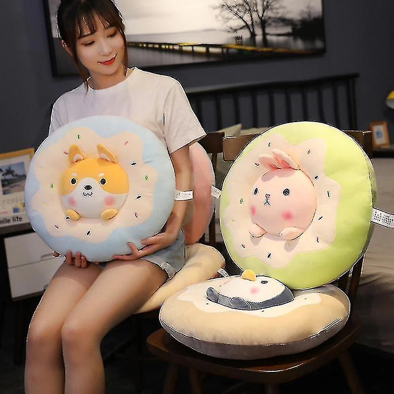 Foto 4 pulgar | Venta Internacional - Almohada De Felpa Con Forma Redonda De Rosquillas, 40 Cm, Forma Redonda, Pingüino Shiba Inu Rabbi