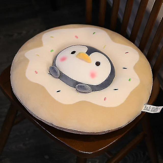 Foto 6 pulgar | Venta Internacional - Almohada De Felpa Con Forma Redonda De Rosquillas, 40 Cm, Forma Redonda, Pingüino Shiba Inu Rabbi