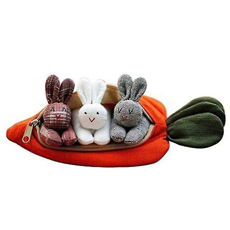 Foto 2 pulgar | Venta Internacional - Zanahoria De Peluche Con 3 Conejitos De Peluche En El Interior Para Decoración