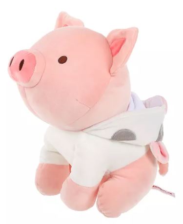 Peluche Cerdito Sentado Con Capucha De Vaca