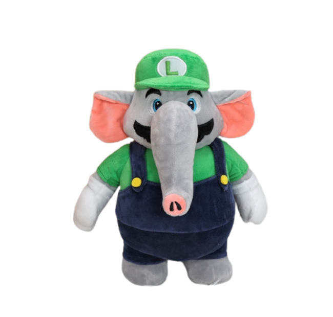 Foto 2 pulgar | Peluche Super Mario Wonder Luigi Elefante Nintendo 27 Cm