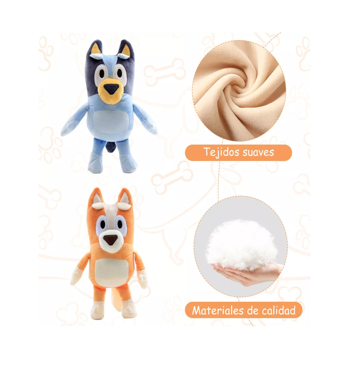 Foto 2 | Familia Bluey Bingo Hermano Hermana Muñeco Peluche 2 Piezas Naranja/Azul