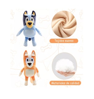 Foto 2 | Familia Bluey Bingo Hermano Hermana Muñeco Peluche 2 Piezas Naranja/Azul