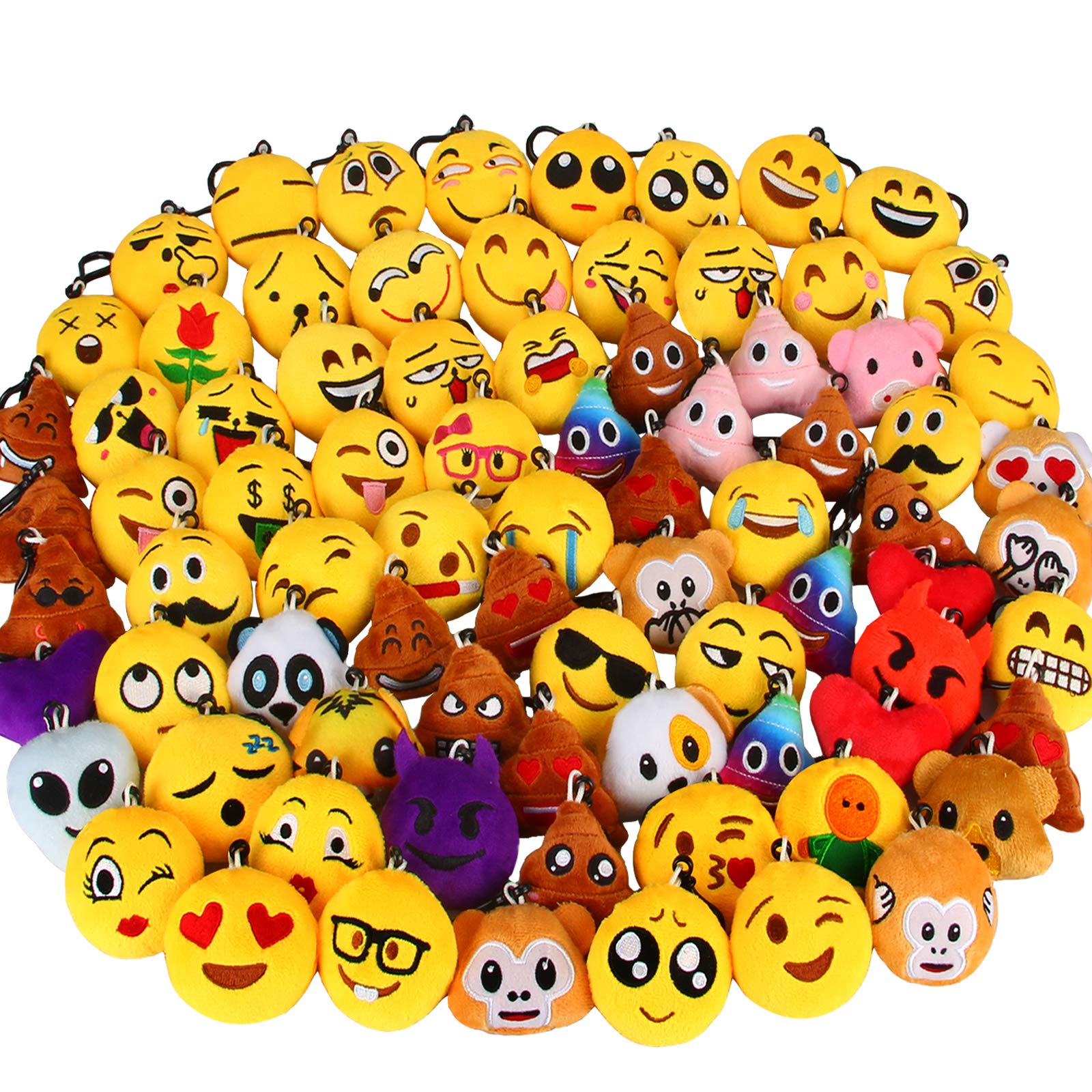 Llavero De Felpa Con Emoticonos Dreampark Paquete de 80 Unidades para Fiestas Infantiles - Venta Internacional