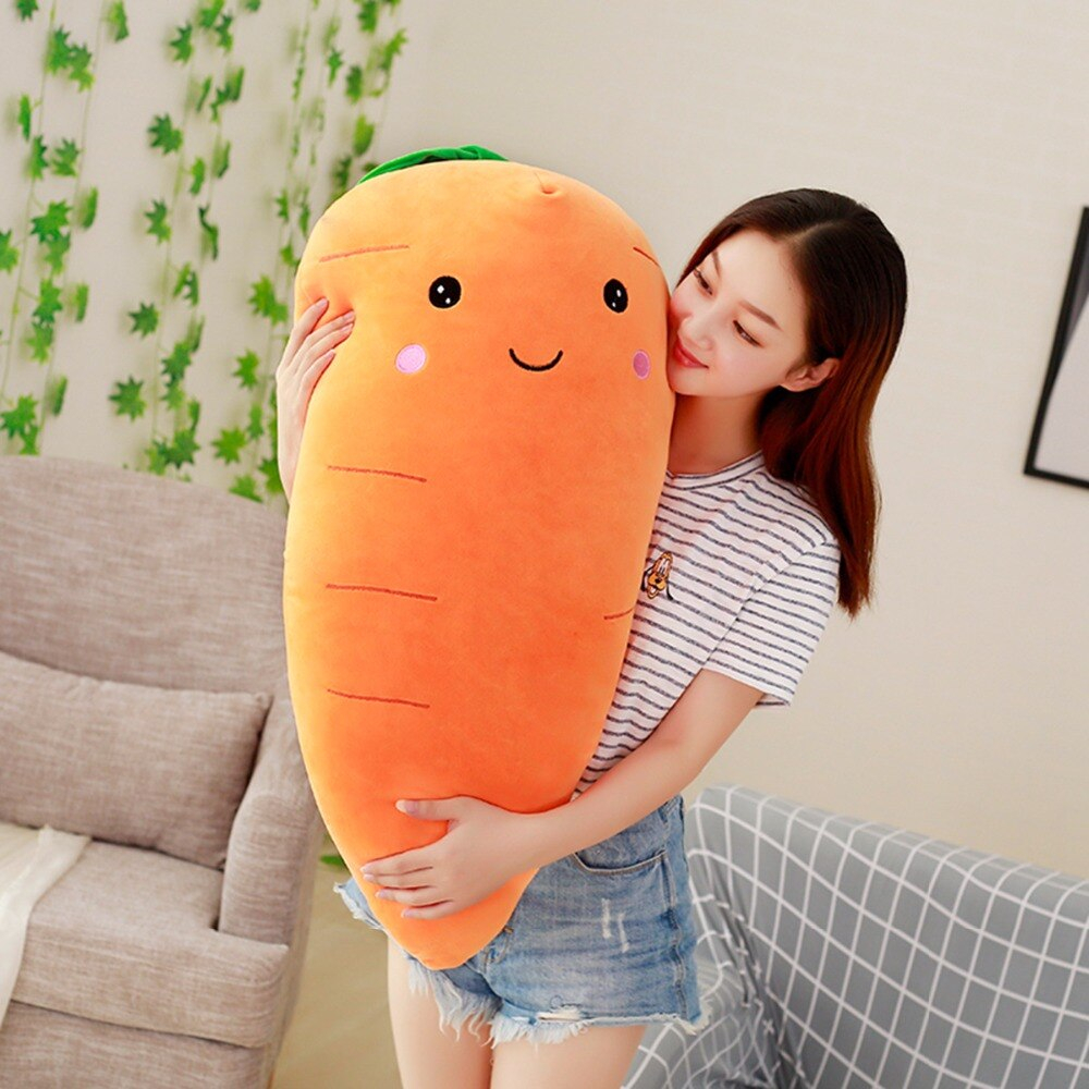 Almohada De Peluche Con Forma De Zanahoria, Rellena De Plantas Y Frutas, 55 Cm - Venta Internacional.