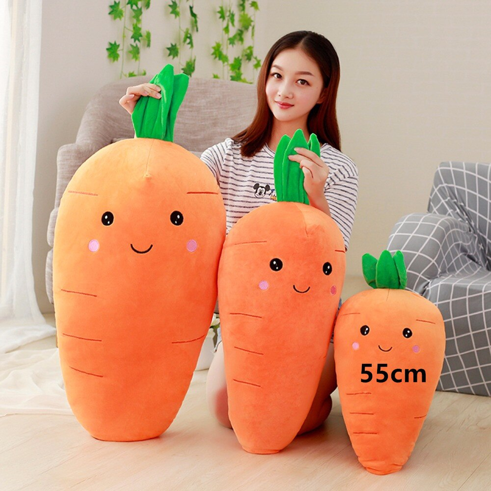 Foto 2 | Almohada De Peluche Con Forma De Zanahoria, Rellena De Plantas Y Frutas, 55 Cm - Venta Internacional.