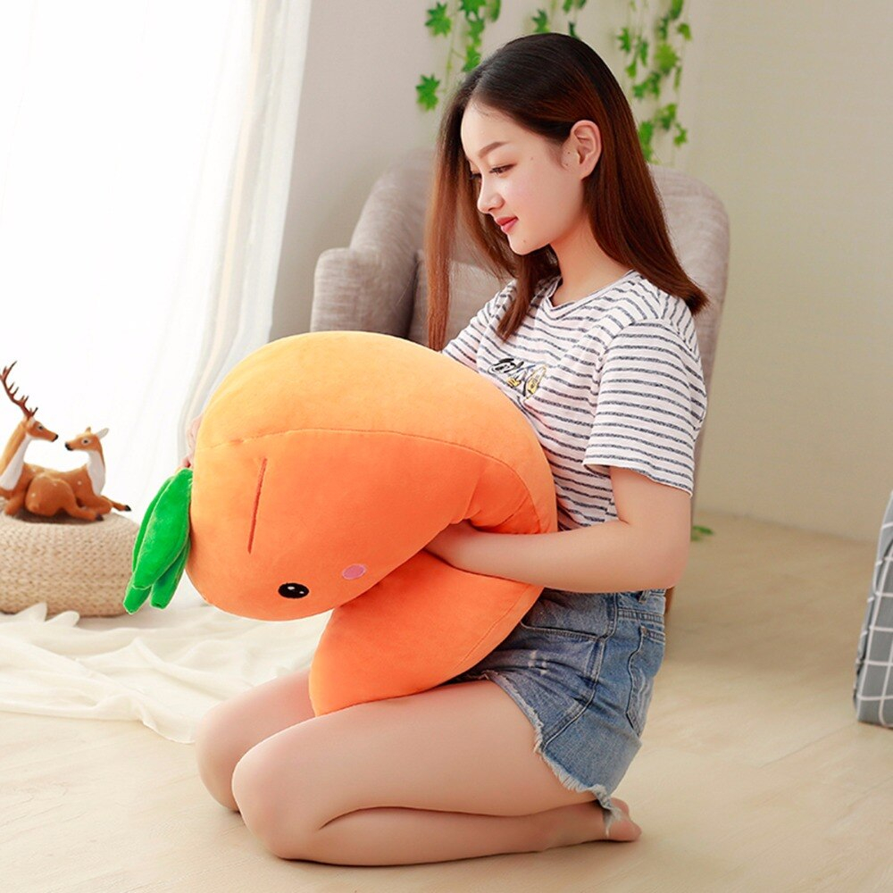 Foto 5 pulgar | Almohada De Peluche Con Forma De Zanahoria, Rellena De Plantas Y Frutas, 55 Cm - Venta Internacional.