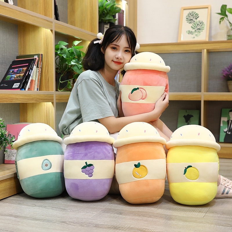 Foto 4 pulgar | Almohada De Peluche Con Dibujos Animados Con Burbujas, Taza De Té Con Leche, Diseño - Venta Internacional.