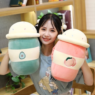 Foto 4 | Almohada De Peluche Con Dibujos Animados Con Burbujas, Taza De Té Con Leche, Diseño - Venta Internacional.