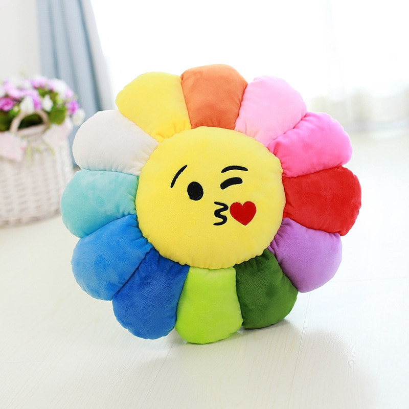 Foto 2 pulgar | Cojín De Asiento Skipaw Cute Expression Sunflower Plush 50 X 50 Cm - Venta Internacional.