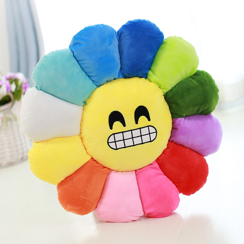 Foto 4 pulgar | Cojín De Asiento Skipaw Cute Expression Sunflower Plush 50 X 50 Cm - Venta Internacional.