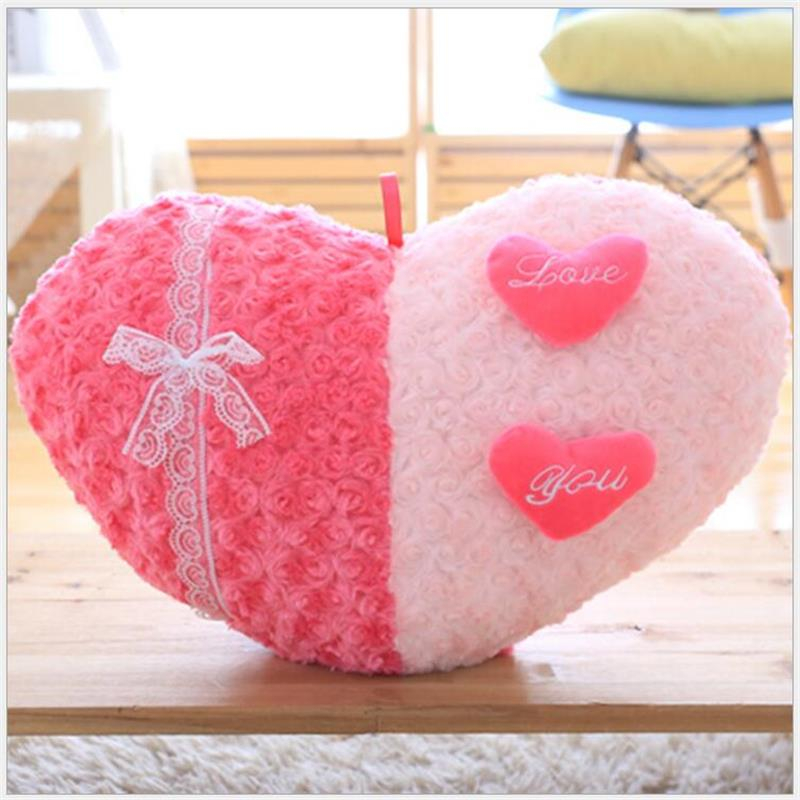Foto 2 pulgar | Cojín De Peluche Creativo Con Forma De Corazón Rosa Para Decoración Del Hogar, 48 Cm - Venta Internacional.