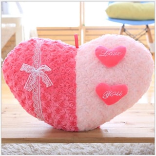 Foto 1 | Cojín De Peluche Creativo Con Forma De Corazón Rosa Para Decoración Del Hogar, 48 Cm - Venta Internacional.