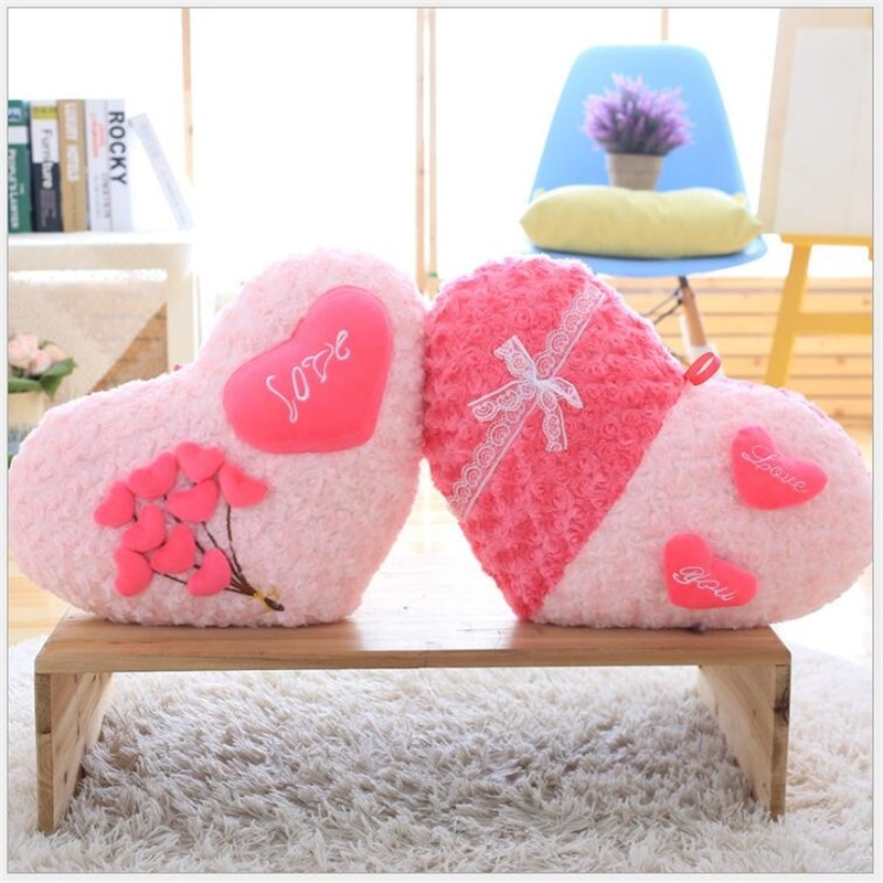 Foto 3 pulgar | Cojín De Peluche Creativo Con Forma De Corazón Rosa Para Decoración Del Hogar, 48 Cm - Venta Internacional.
