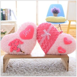 Foto 2 | Cojín De Peluche Creativo Con Forma De Corazón Rosa Para Decoración Del Hogar, 48 Cm - Venta Internacional.