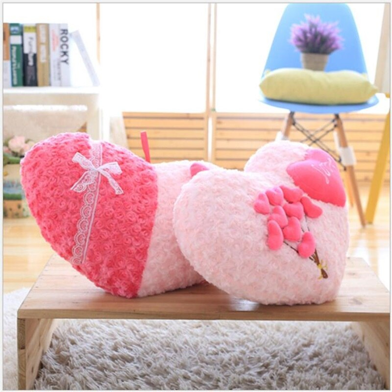 Foto 5 pulgar | Cojín De Peluche Creativo Con Forma De Corazón Rosa Para Decoración Del Hogar, 48 Cm - Venta Internacional.