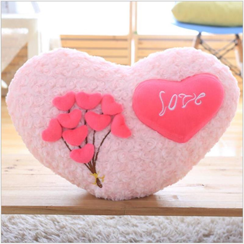 Foto 6 pulgar | Cojín De Peluche Creativo Con Forma De Corazón Rosa Para Decoración Del Hogar, 48 Cm - Venta Internacional.