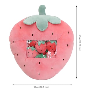 Foto 2 | Cojín De Fruta Con Forma De Fresa Y Animal De Peluche - Venta Internacional.