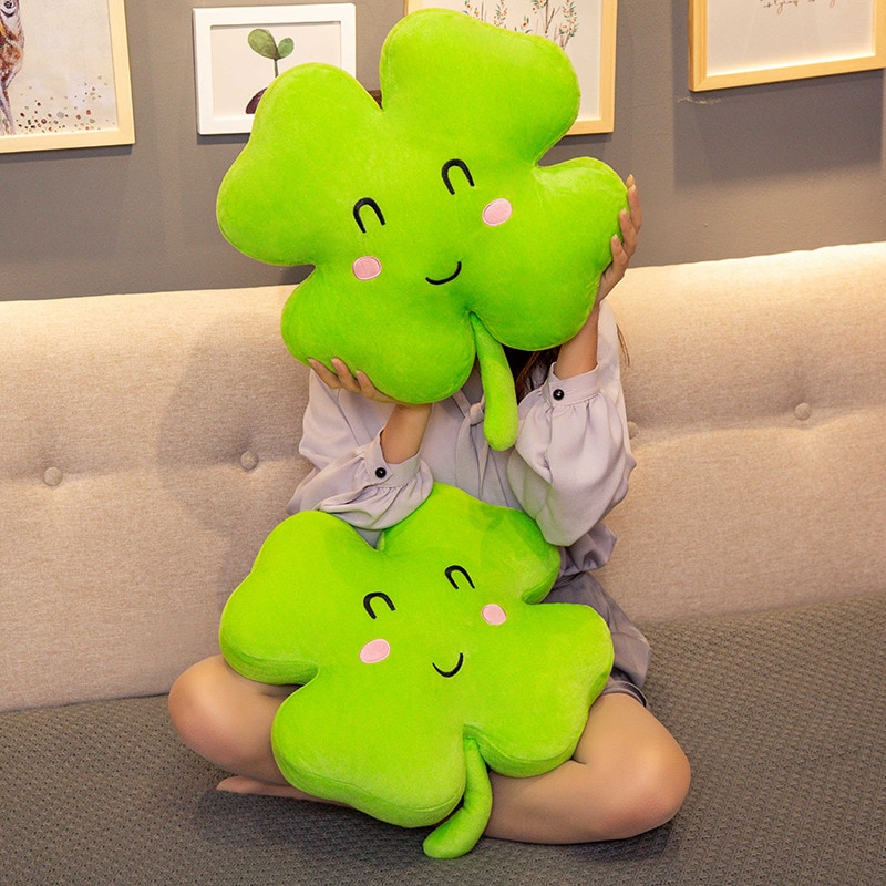 Foto 3 pulgar | Almohada De Peluche Con Dibujos Animados Con Forma De Planta De Trébol De La Suerte, 40 Cm - Venta Internacional.