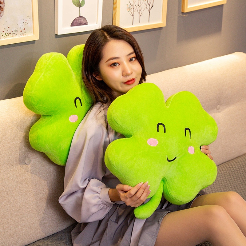 Foto 6 pulgar | Almohada De Peluche Con Dibujos Animados Con Forma De Planta De Trébol De La Suerte, 40 Cm - Venta Internacional.