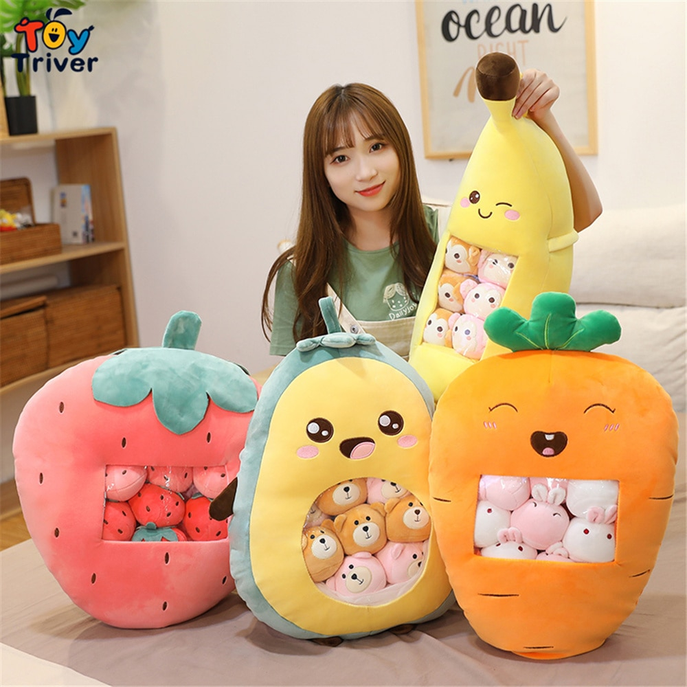 Foto 2 | Muñeca De Peluche Triver Kawaii, Fresa, Plátano, Aguacate - Venta Internacional.