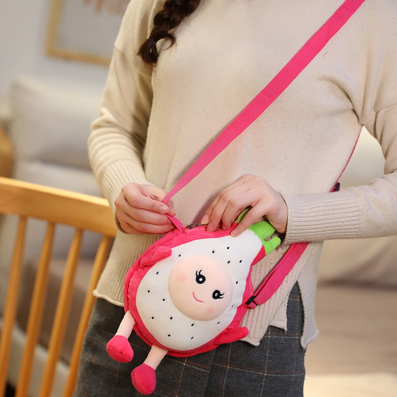 Foto 2 pulgar | Bolso De Hombro De Peluche Con Bonito Diseño De Fruta De Dragón - Venta Internacional.