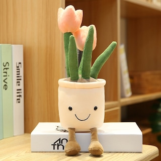 Foto 1 | Planta De Tulipán Artificial En Maceta De Peluche De 35 Cm Para Niños De 8 A 15 Años - Venta Internacional.