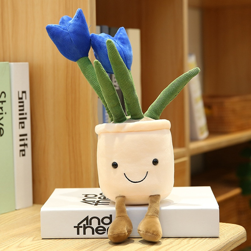 Foto 5 pulgar | Planta De Tulipán Artificial En Maceta De Peluche De 35 Cm Para Niños De 8 A 15 Años - Venta Internacional.