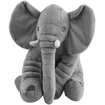 Peluche Con Forma De Elefante Para Bebés, 28 X 33 Cm, Algodón, Color Gris, A Partir De 2 Años - Venta Internacional.