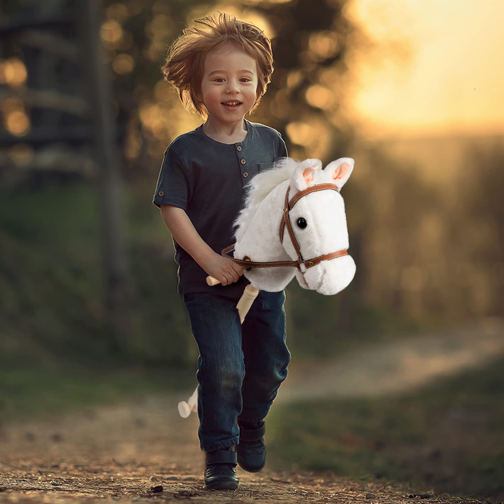 Foto 2 | Peluche Hollyhome Outdoor Palstick Horse Con Ruedas De Madera - Venta Internacional.