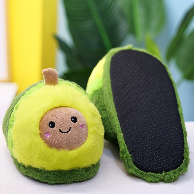 Foto 2 pulgar | Zapatillas De Peluche Yobush Con Estampado De Aguacate Para Hombre Y Mujer - Venta Internacional.