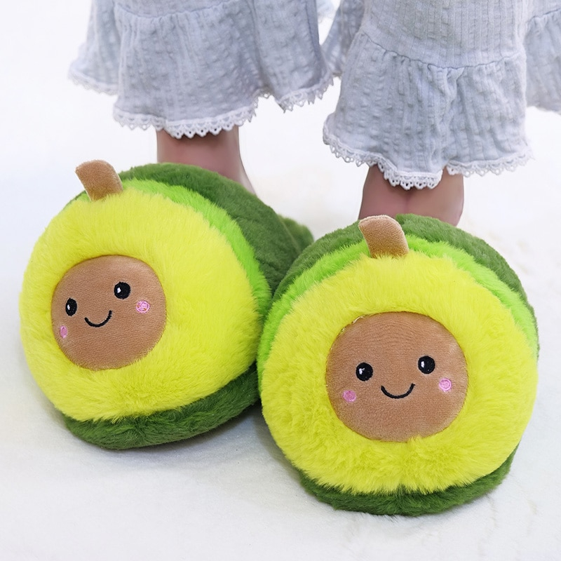 Foto 3 pulgar | Zapatillas De Peluche Yobush Con Estampado De Aguacate Para Hombre Y Mujer - Venta Internacional.