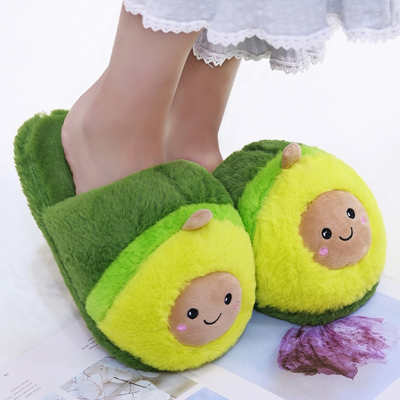Foto 3 | Zapatillas De Peluche Yobush Con Estampado De Aguacate Para Hombre Y Mujer - Venta Internacional.