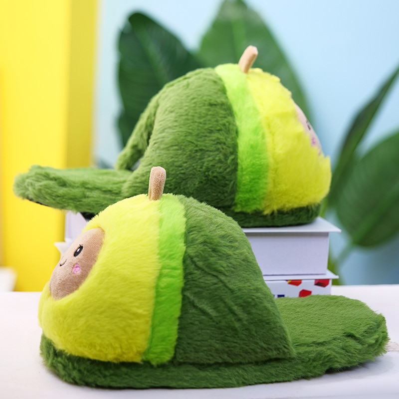 Foto 5 pulgar | Zapatillas De Peluche Yobush Con Estampado De Aguacate Para Hombre Y Mujer - Venta Internacional.