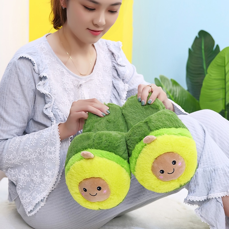 Foto 6 pulgar | Zapatillas De Peluche Yobush Con Estampado De Aguacate Para Hombre Y Mujer - Venta Internacional.
