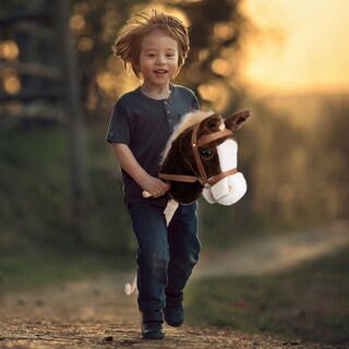 Foto 3 | Caballo de Peluche HollyHome Infantil con Ruedas-Venta Internacional