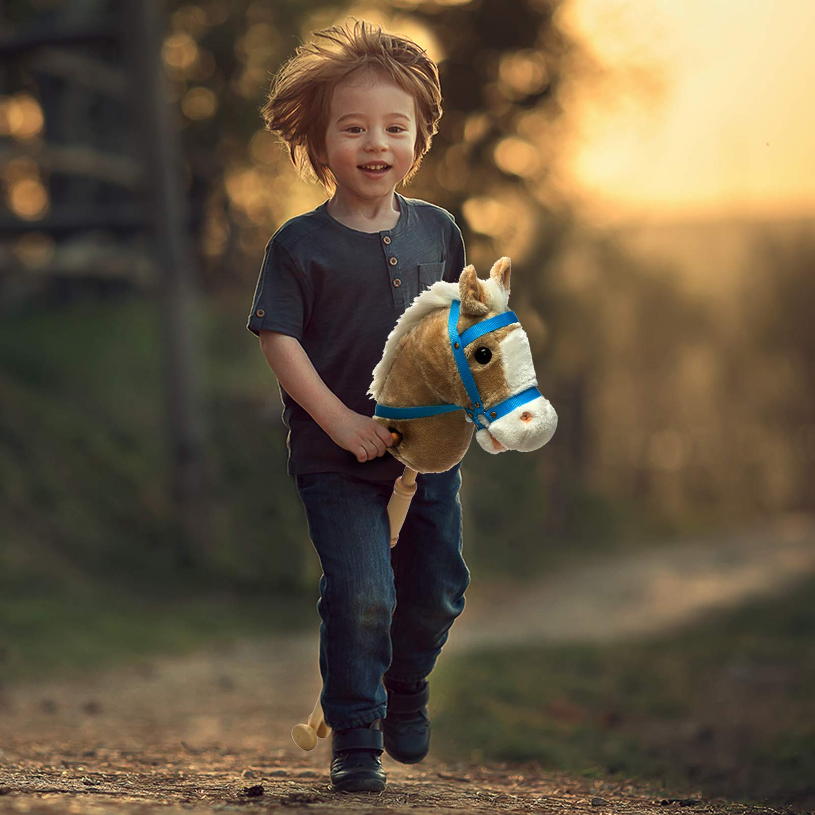 Foto 2 | Peluche Hollyhome Outdoor Palstick Horse Con Ruedas De Madera - Venta Internacional.