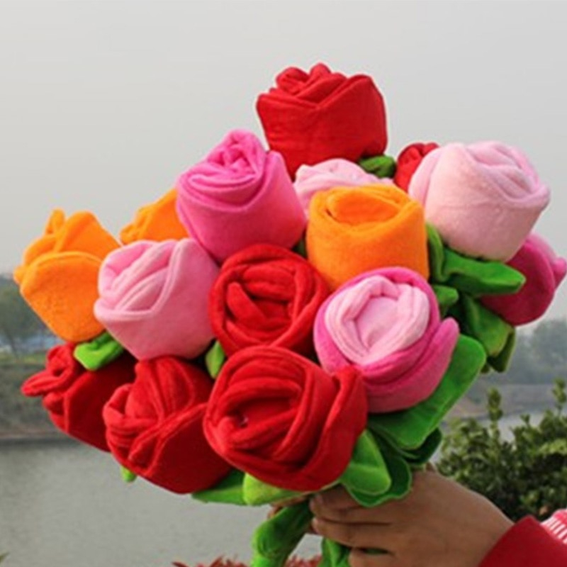 Foto 3 pulgar | Peluche De Peluche Con Flor De Rosa Rellena De Algodón Polipropileno, 33 Cm - Venta Internacional.