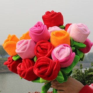 Foto 2 | Peluche De Peluche Con Flor De Rosa Rellena De Algodón Polipropileno, 33 Cm - Venta Internacional.