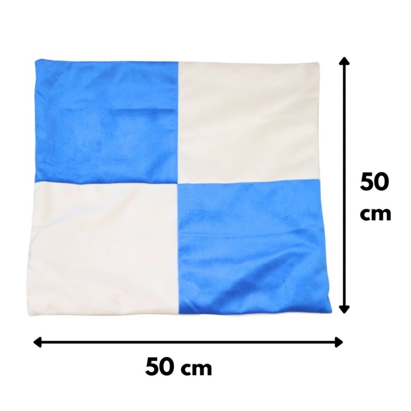 Foto 3 pulgar | Funda De Cojín Gabriela De Felpa Azul Blanca 50x50 Cm - Venta Internacional.